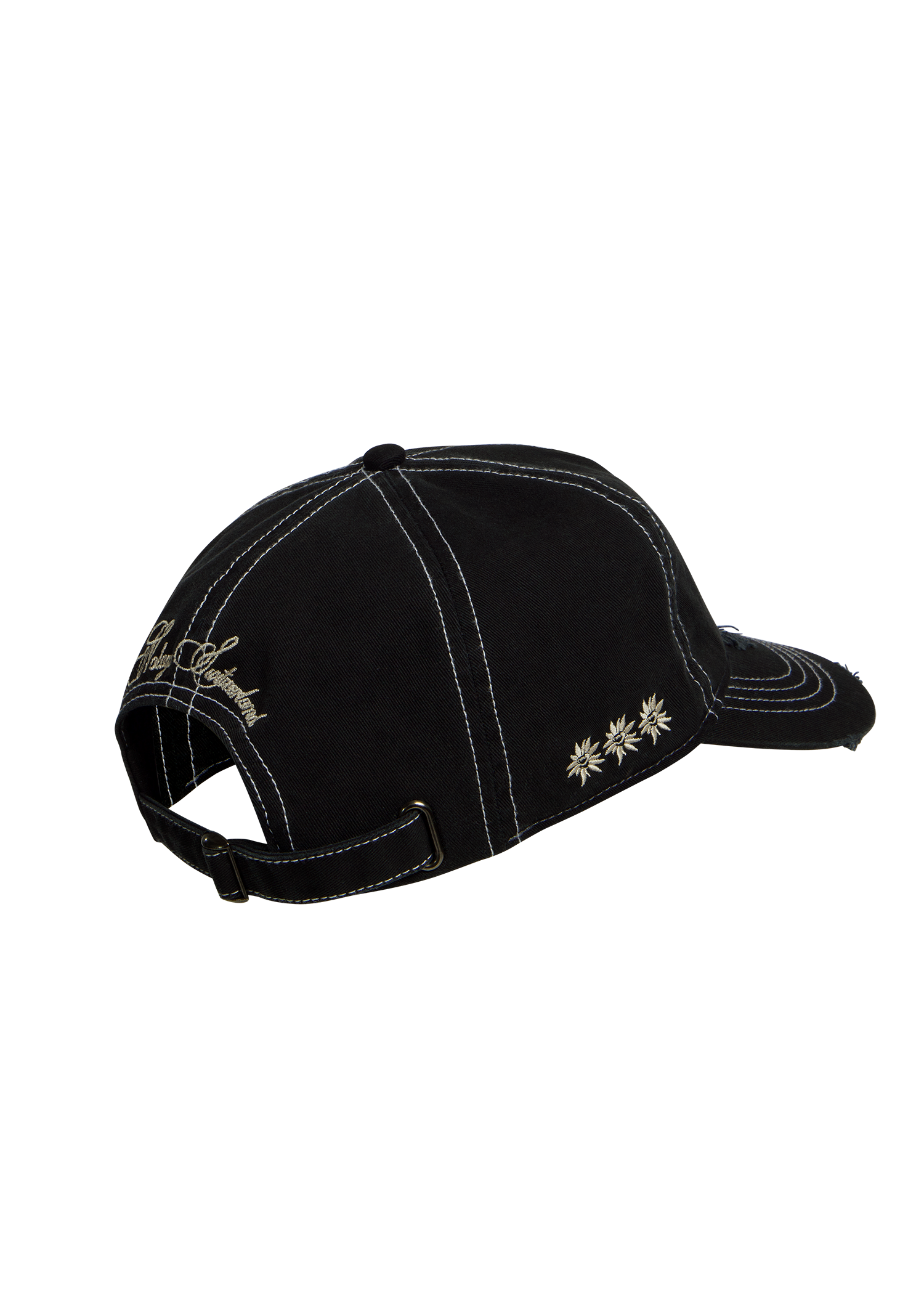 Edelweiss Distressed Cap | Washed Black - NOLOGO