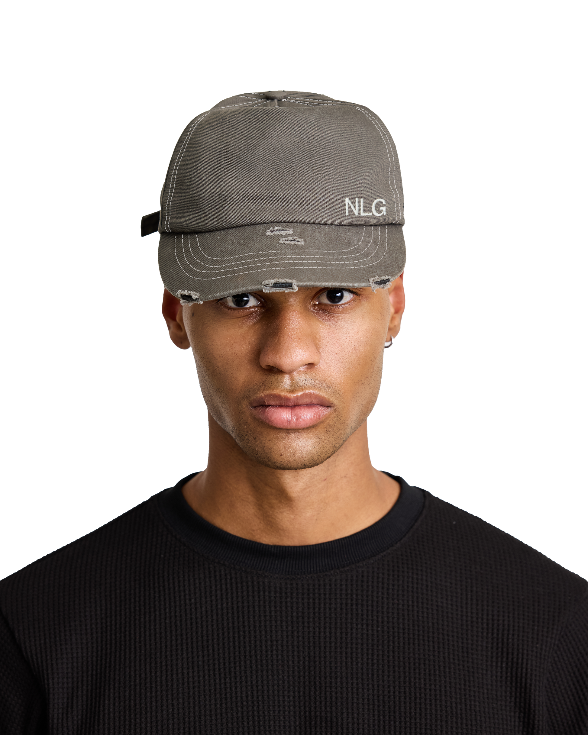 OOO Distressed Cap Washed Olive - Trucker Cap | NOLOGO