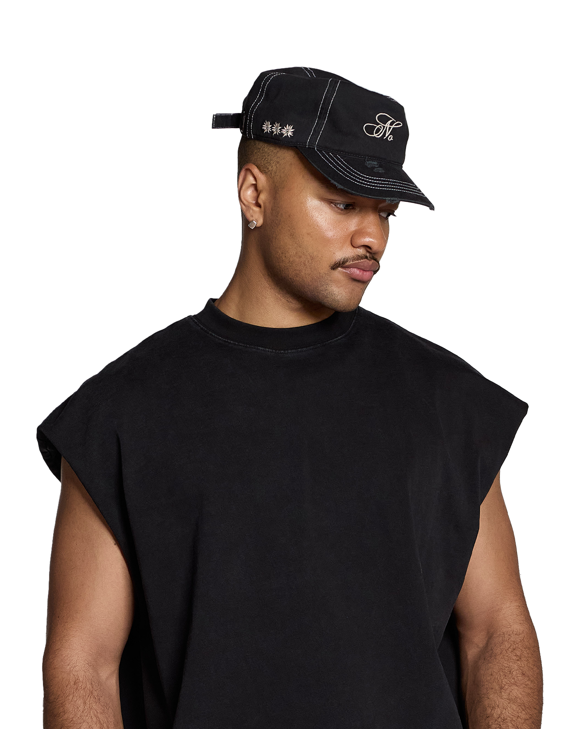 Edelweiss Distressed Cap | Washed Black - NOLOGO