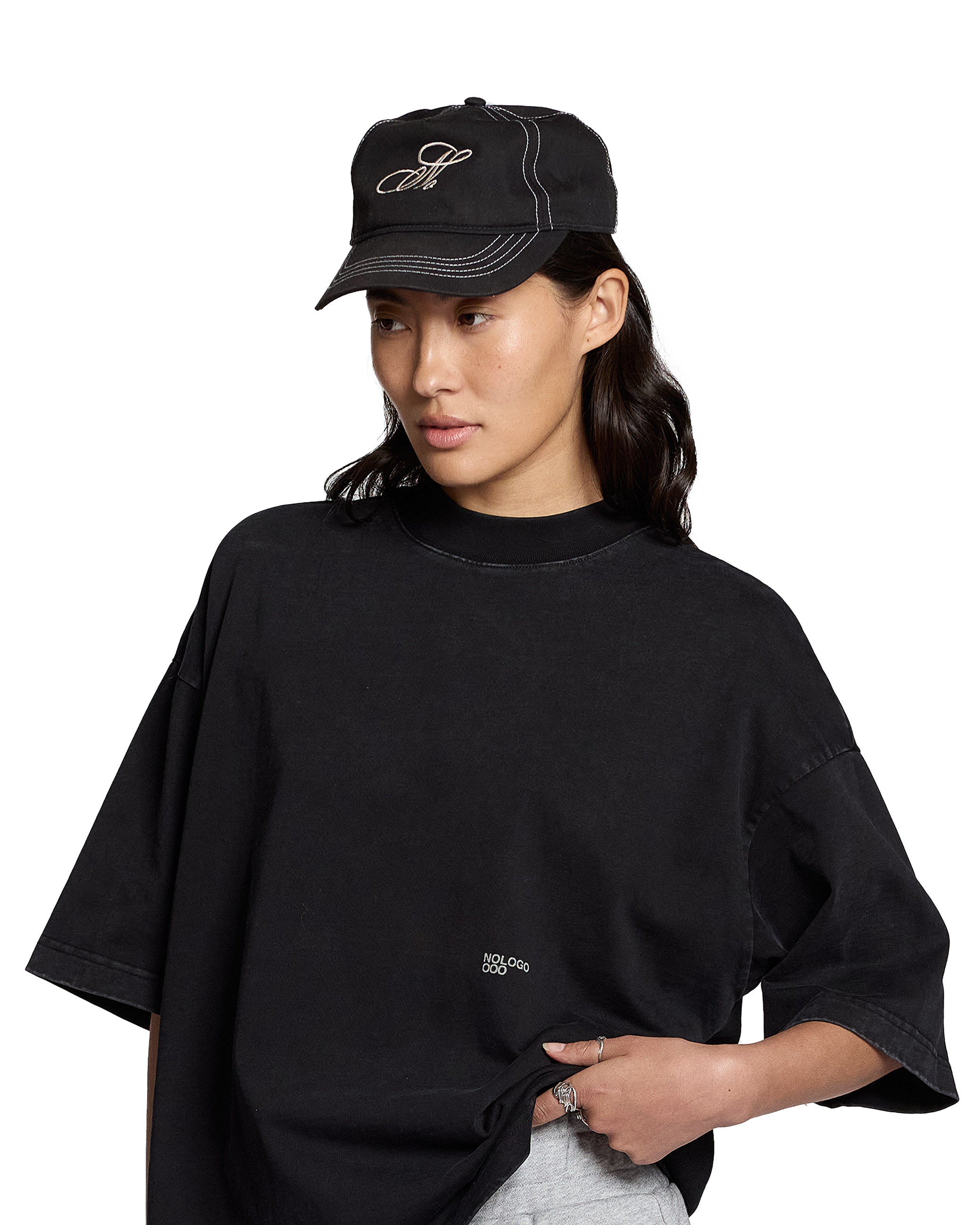 Edelweiss Distressed Cap | Washed Black - NOLOGO