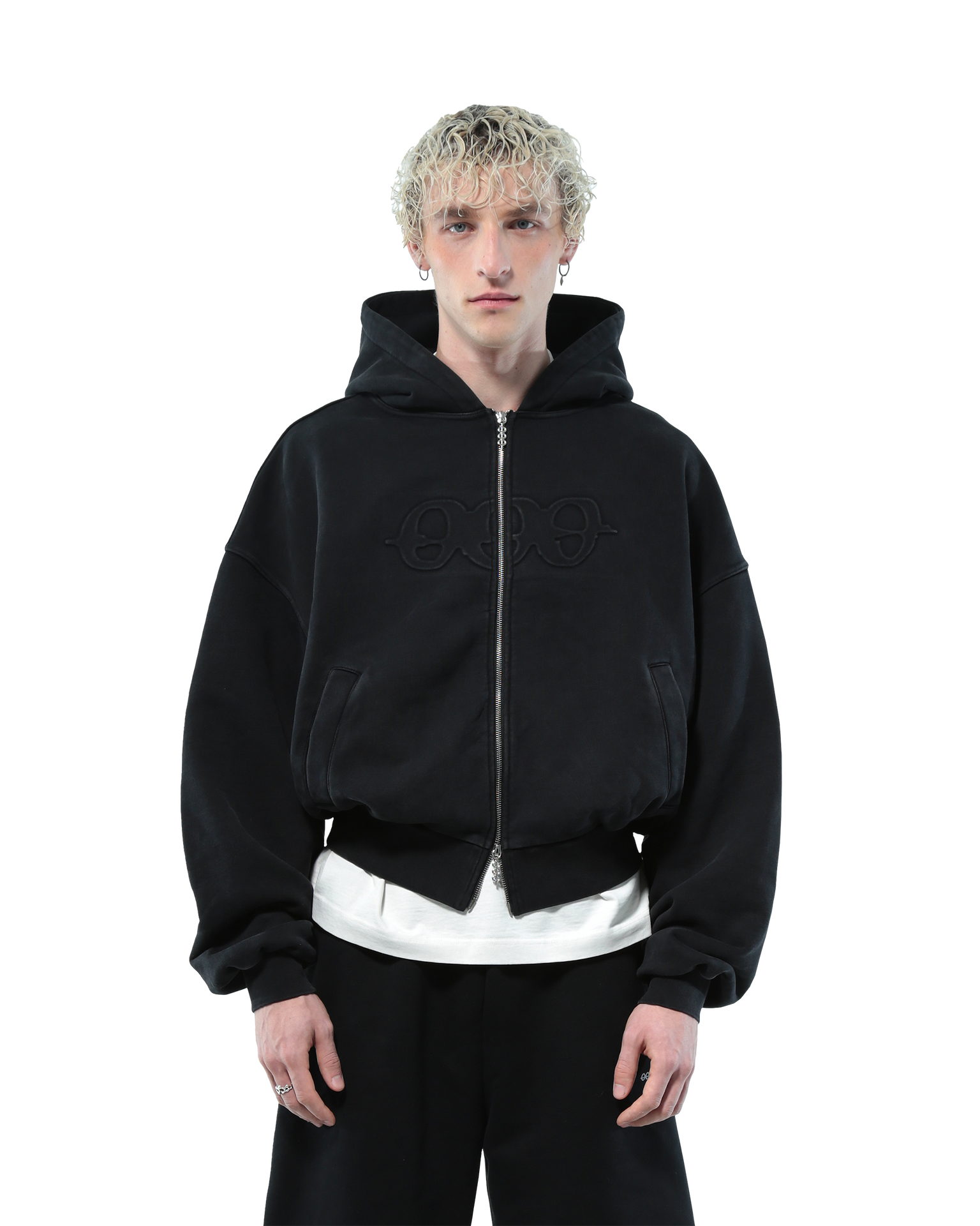 Zipped Hoodie | Washed Black - NOLOGO