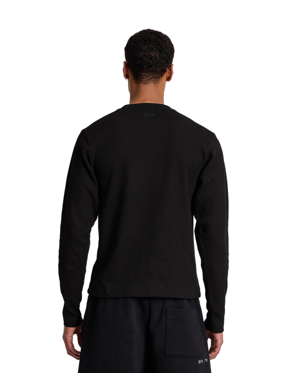 Core Waffle Long Sleeve | Black - Hover