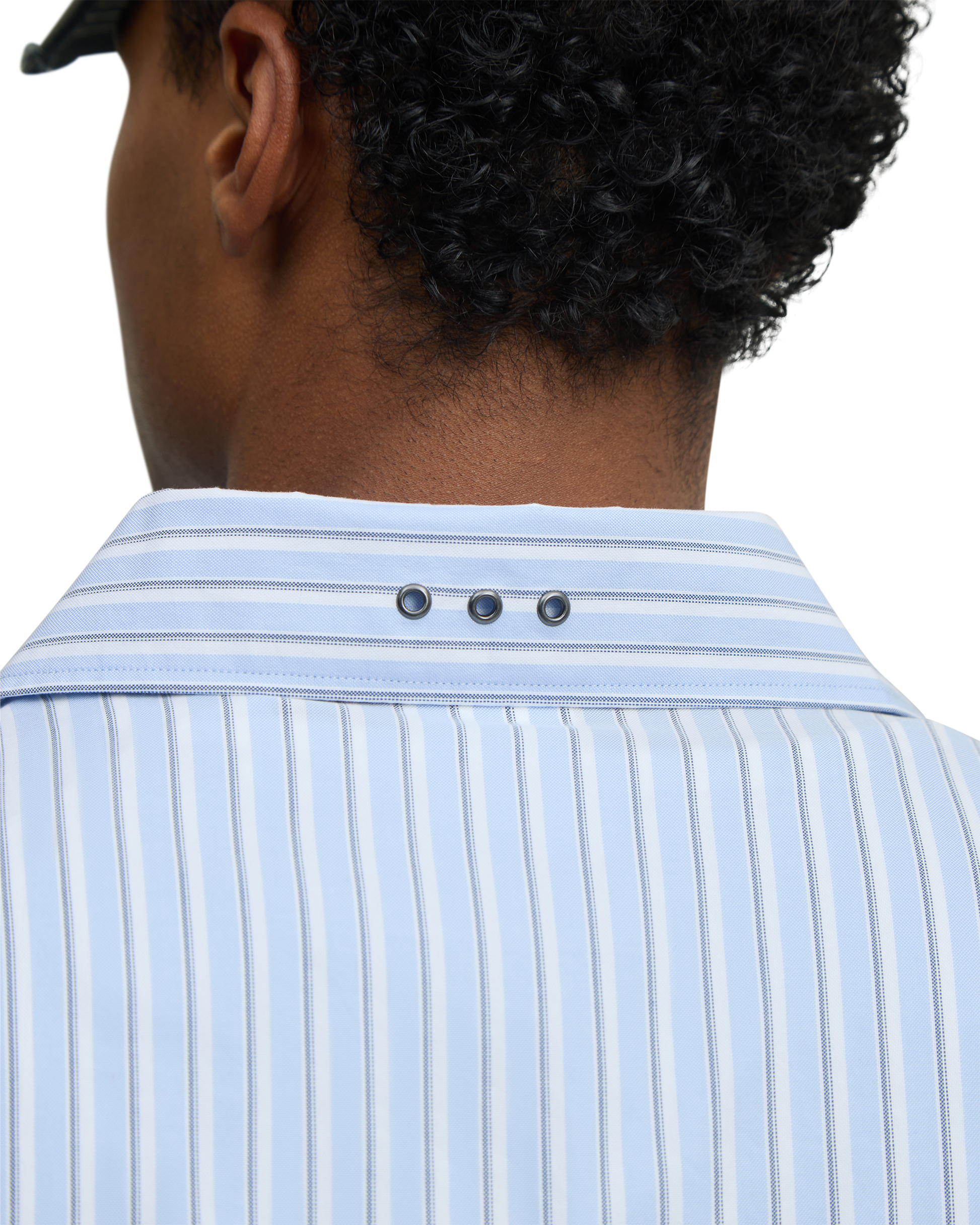 Blue shirt back detail
