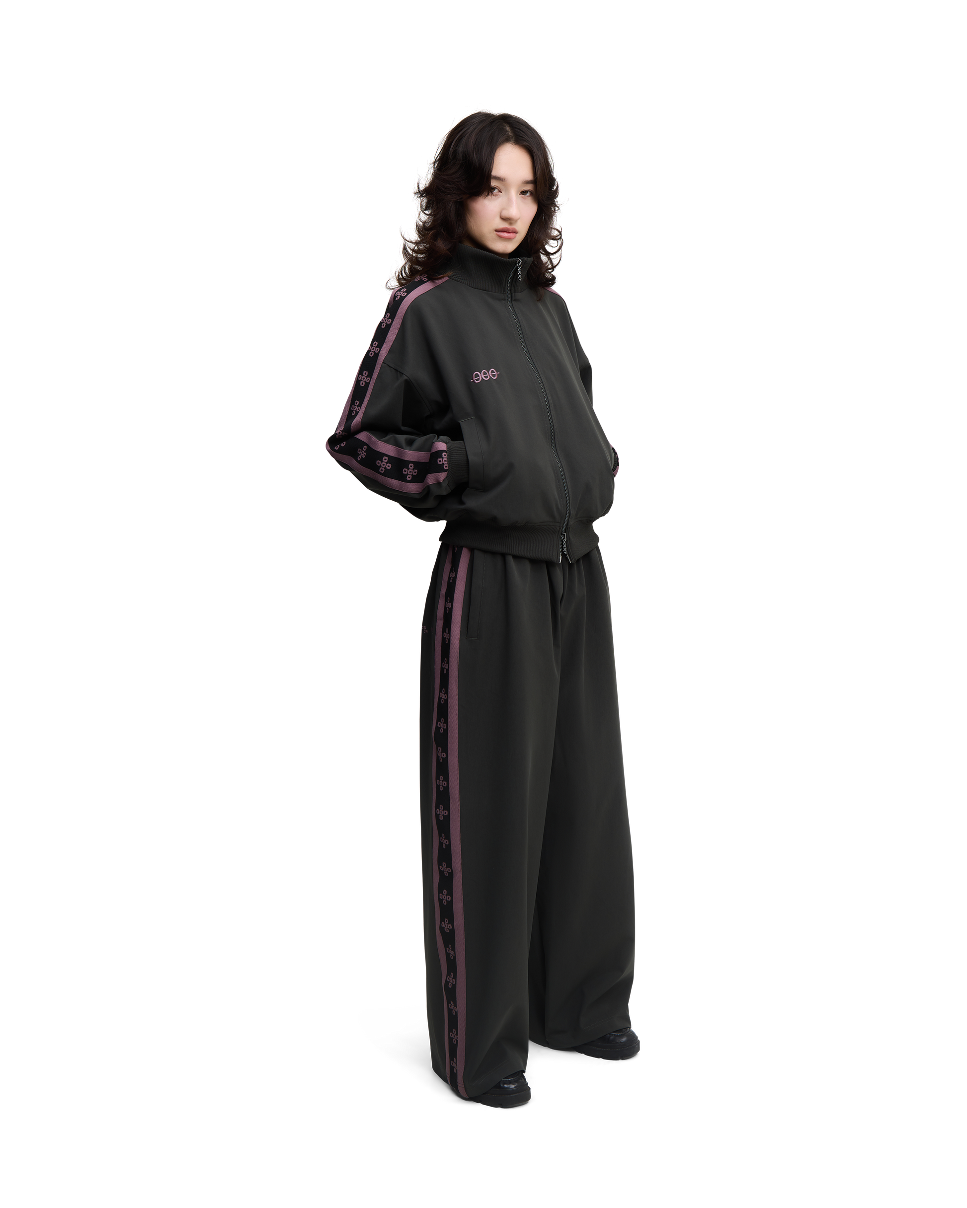 forest Green track pants - full body
