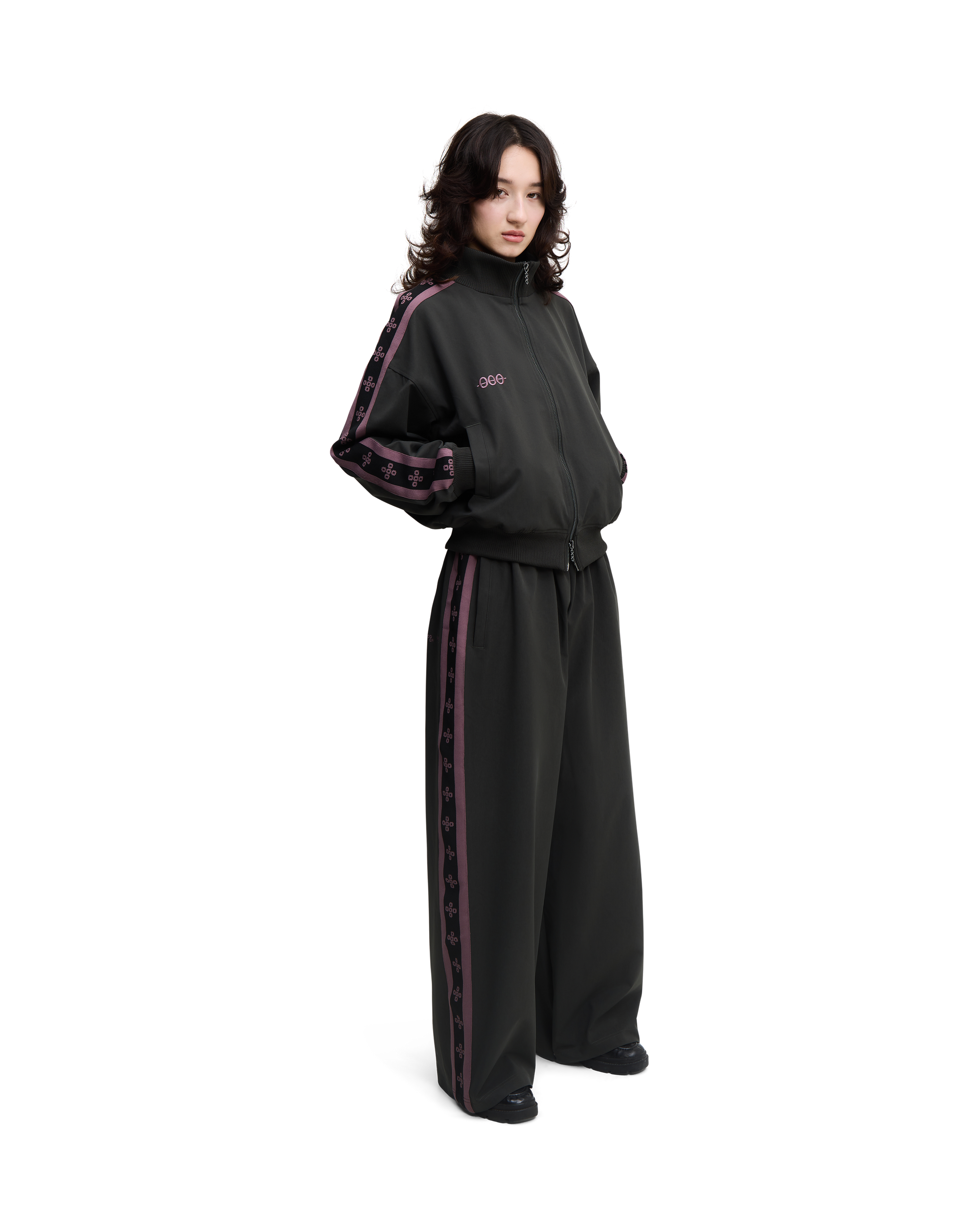 forest Green track pants - full body