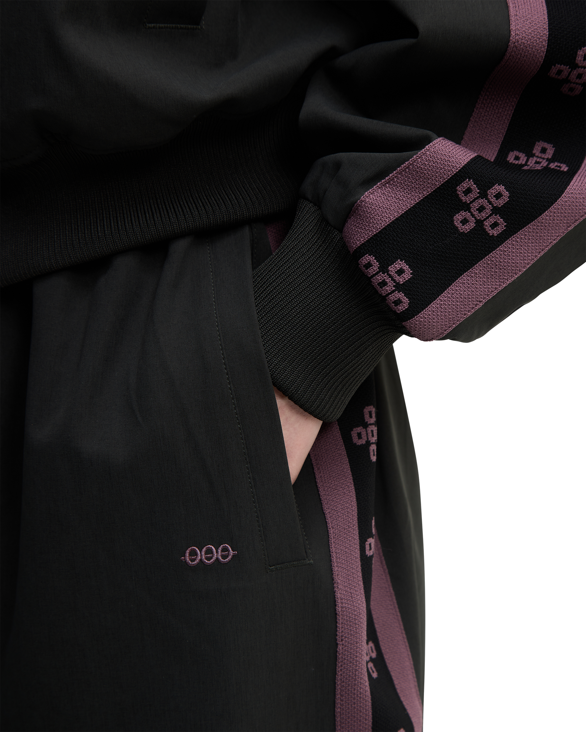 forest green track pants- embroidery