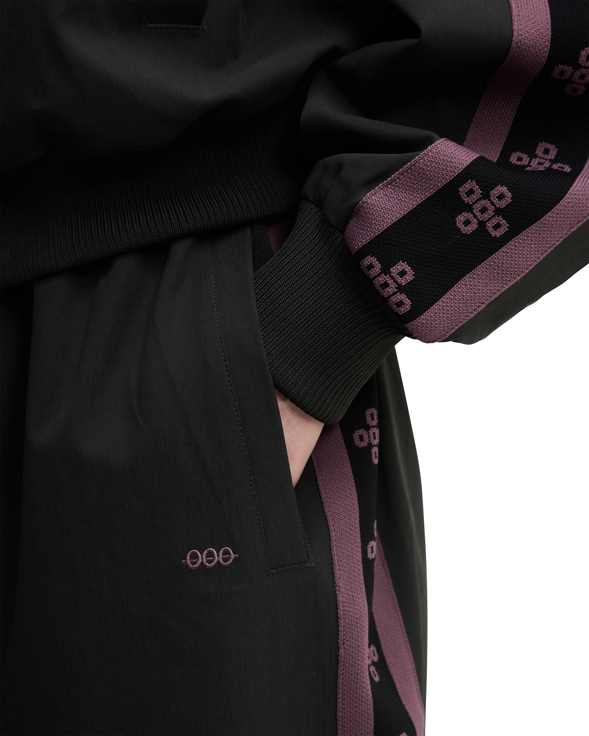 forest green track pants- embroidery