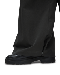 forest Green track pants - button detail closed