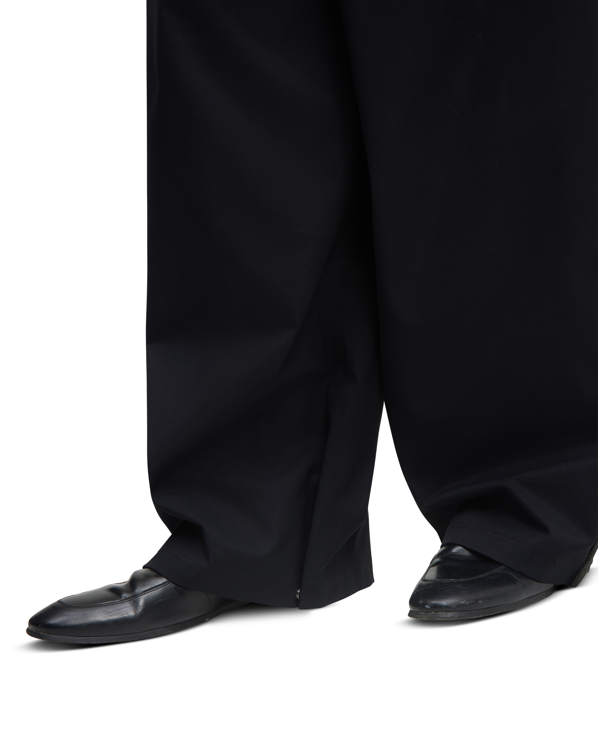 Black track pants - button detail closed