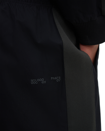 Black track pants -  embroidery